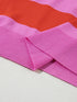 Vibrant Pink Striped Colorblock Knit Top with Short Sleeves