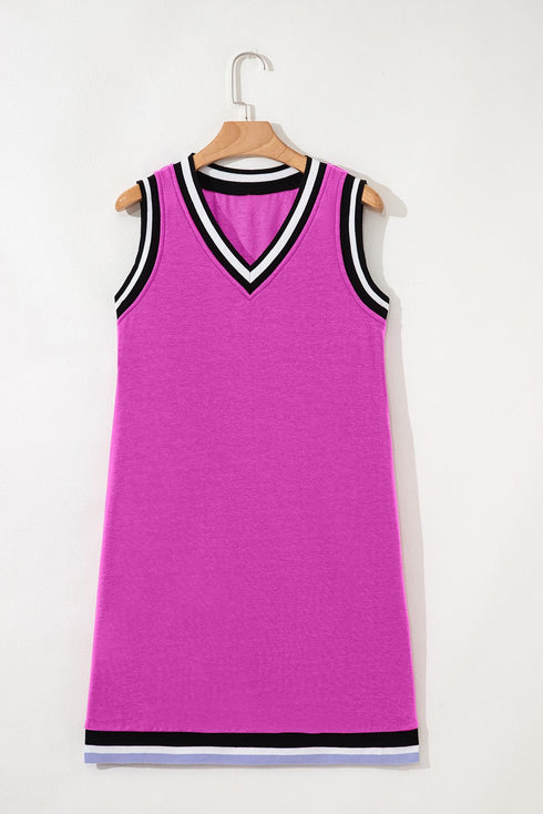 v neck sleeveless mini dress