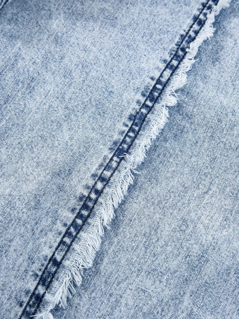 Vintage Beau Blue Denim Overall with Frayed Exposed Seam
