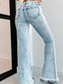Vintage Blue Acid Wash Flared Denim Jeans