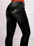 Vintage Embroidered Patchwork Bootcut Button Side Split Denim Jeans