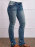 Vintage Embroidered Patchwork Bootcut Button Side Split Denim Jeans