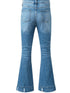 Vintage Embroidered Patchwork Bootcut Button Side Split Denim Jeans