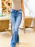 Vintage Embroidered Patchwork Bootcut Button Side Split Denim Jeans