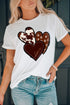 White Heart Print Western Graphic Tee for Valentine's Day