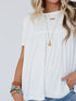 White Ruffle Detailed Relaxed Fit Babydoll T-shirt