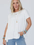 White Ruffle Detailed Relaxed Fit Babydoll T-shirt