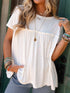 White Ruffle Detailed Relaxed Fit Babydoll T-shirt