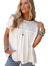 White Ruffle Detailed Relaxed Fit Babydoll T-shirt