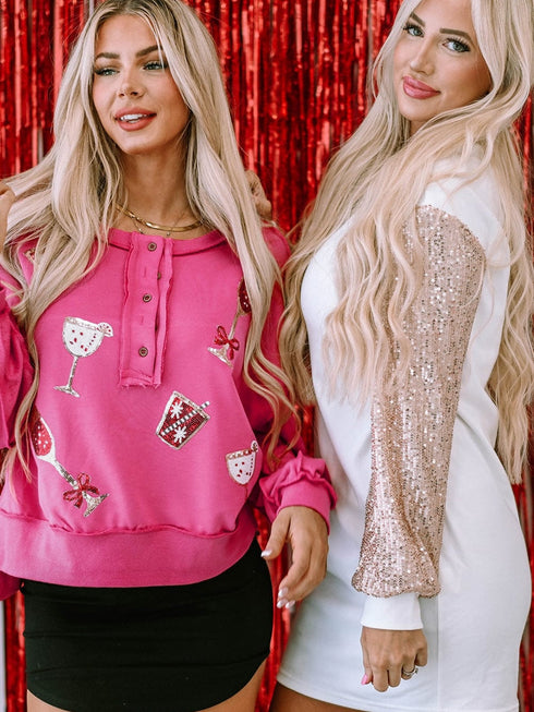 White Sparkle Bubble Sleeve Tiered Shift Dress