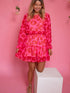 Wild Rose Leopard Print Flounce Sleeve Ruffle Mini Dress