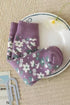 Wisteria Retro Floral Ribbed Cuff Mid-calf Socks
