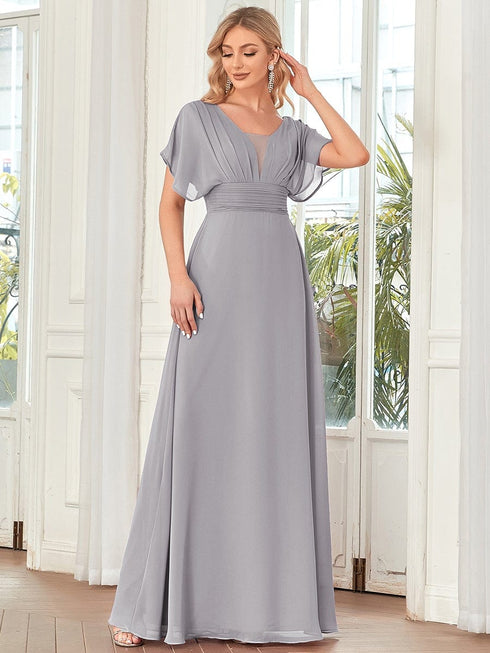 Women's A-Line Empire Waist Maxi Chiffon Evening Dress