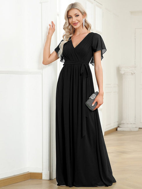 Women's A-Line Empire Waist Maxi Chiffon Evening Dress