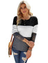 Women's Bamboo Striped Lace Top - Lightweight Contrast Sweater for Everyday Comfort