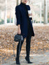 Women's Black Blue Gray Long Coat for Casual Daily & Valentine's Day