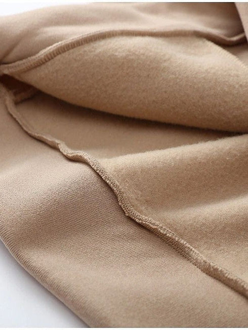 Women's Camel Almond Light Brown 2-Piece Winter Tracksuit Sweatsuit for Fitness and Running