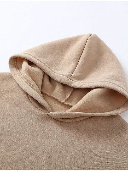 Women's Camel Almond Light Brown 2-Piece Winter Tracksuit Sweatsuit for Fitness and Running