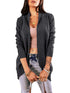Women's Casual Mid-Length Solid Color Cardigan Jacket with Long Sleeves