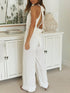 Women's Casual V-neck High-waist Strappy Jumpsuit