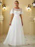 Women's Elegant Embroidered A-Line Floor Length Evening Dress