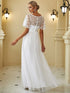 Women's Elegant Embroidered A-Line Floor Length Evening Dress
