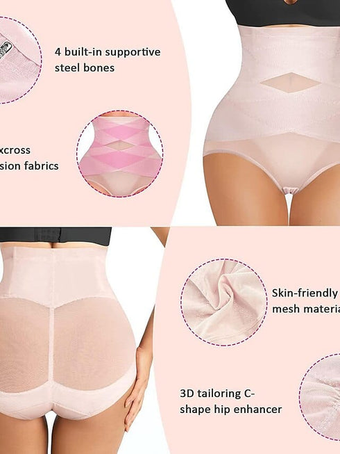 Women's High Waist Mesh Hip Lift Tights Shorts in Classic Black Color for All Seasons