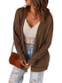 Women's Long Sleeve Cardigan Sweater with Solid Color and Pockets