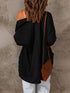 Women's Long Sleeve Cardigan Sweater with Solid Color and Pockets