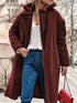 Women's Long Sleeve Lapel Collar Plush Lamb Hair Winter Coat