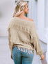 Women's Long Sleeve Tassel Sweater in Bohemian Style