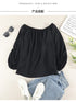 Women's Loose Off-Shoulder Top with Lantern Sleeves