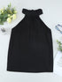 Women's Off-Shoulder Loose Pullover Vest with Splicing Detail in Polyester Blend Fabric