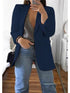 Women's Plus Size Curve Blazer for Fall and Winter with Long Sleeve and Pocket