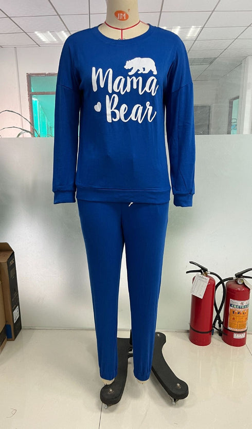 Women's printed long-sleeved casual loose suit