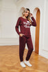 Women's printed long-sleeved casual loose suit