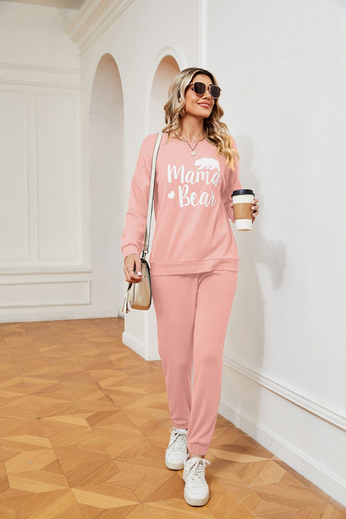 Women's printed long-sleeved casual loose suit