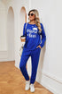 Women's printed long-sleeved casual loose suit