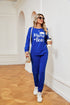 Women's printed long-sleeved casual loose suit