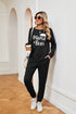 Women's printed long-sleeved casual loose suit