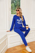 Women's printed long-sleeved casual loose suit