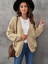 Women's Solid Color Knitted Cardigan with Long Sleeves and Buttonless Design