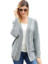 Women's Solid Color Knitted Cardigan with Long Sleeves and Buttonless Design