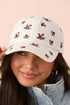 White Rose Flower Embroidered Baseball Cap