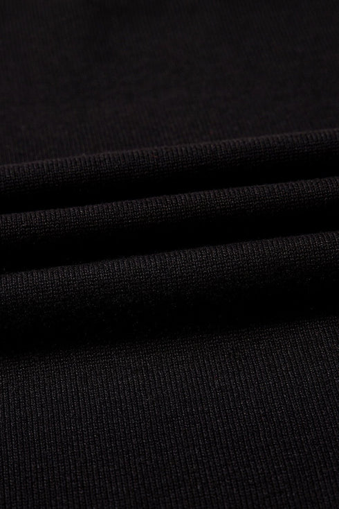 Black white Heart Print Contrast Trim Drop Shoulder Sweater