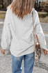 White LUCKY CHARM Graphic Corded Sweatshirt