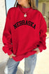 Racing Red NEBRASKA Double Side Printed Mock Neck Reversible Sweatshirt