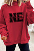Racing Red NEBRASKA Double Side Printed Mock Neck Reversible Sweatshirt