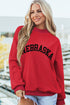 Racing Red NEBRASKA Double Side Printed Mock Neck Reversible Sweatshirt