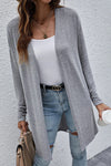 Stylish Women's Lightweight High Rise Open Front Cardigan in Solid Color - Versatile Layering Essential for All Seasons